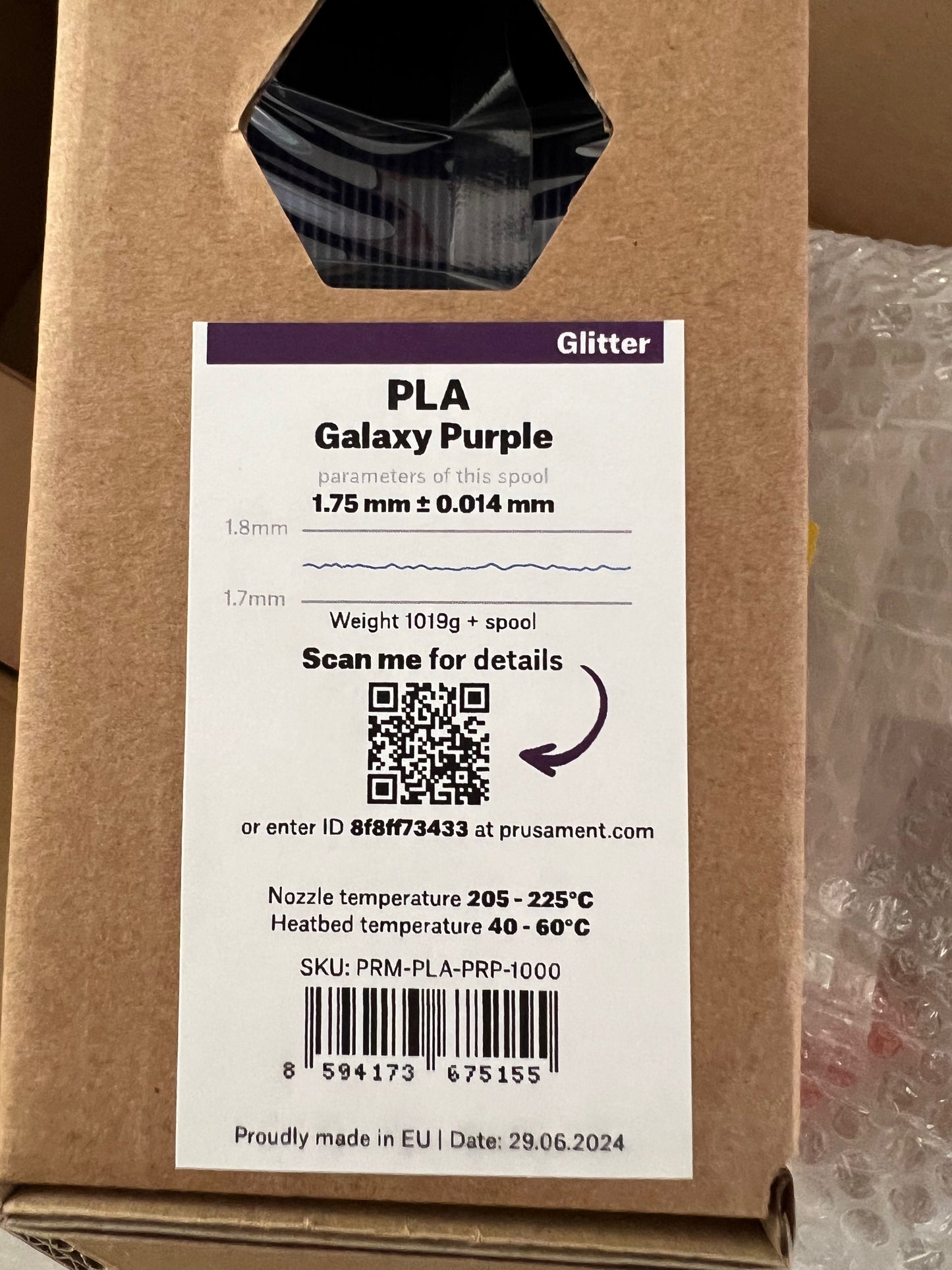 Prusament PLA Galaxy Purple